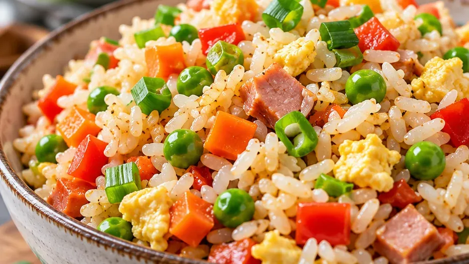 Foto de arroz Chinês com Legumes pronto para servir