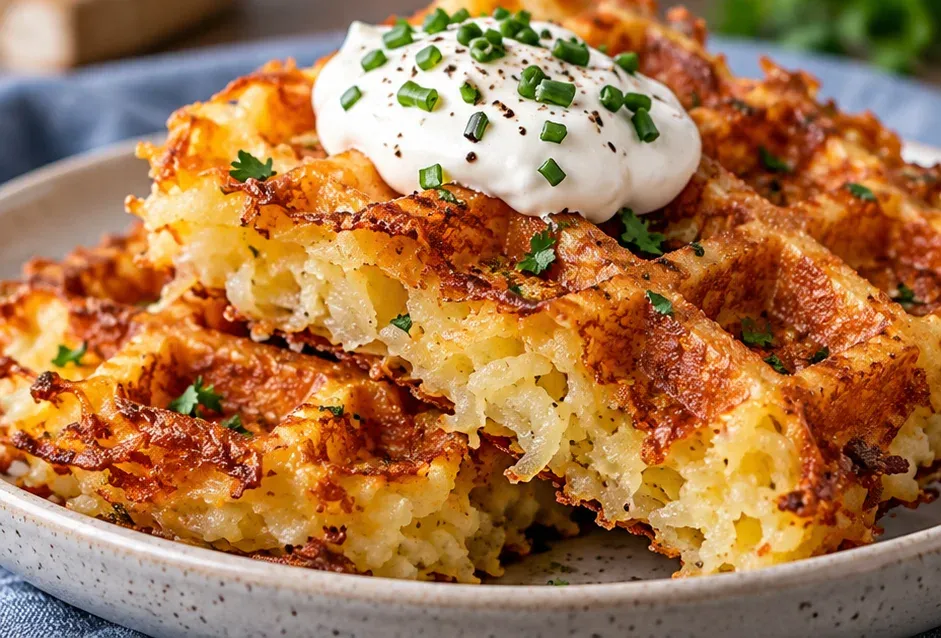 Outra foto de batata Rösti na Máquina de Waffle
