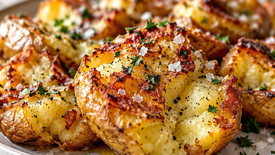 Foto de batata Smash Crocante no Forno pronto para servir