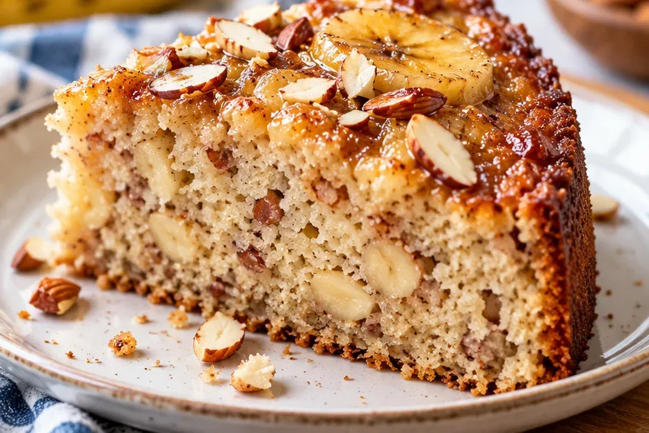 Outra foto de bolo de Banana com Amêndoas