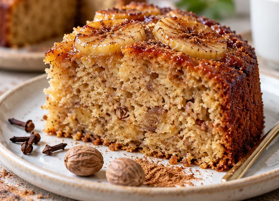 Outra foto de bolo de Banana com Cravo e Noz-Moscada