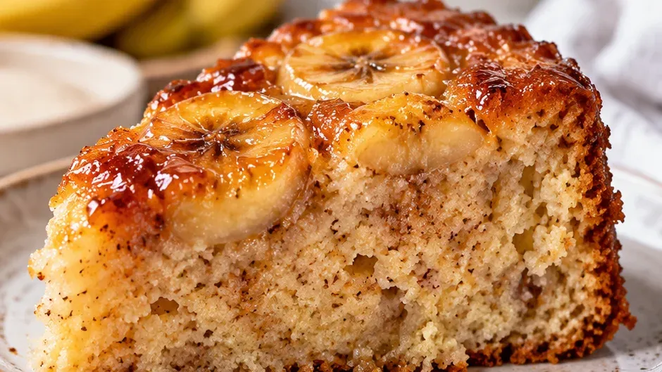 Foto de bolo de Banana de Liquidificador pronto para servir