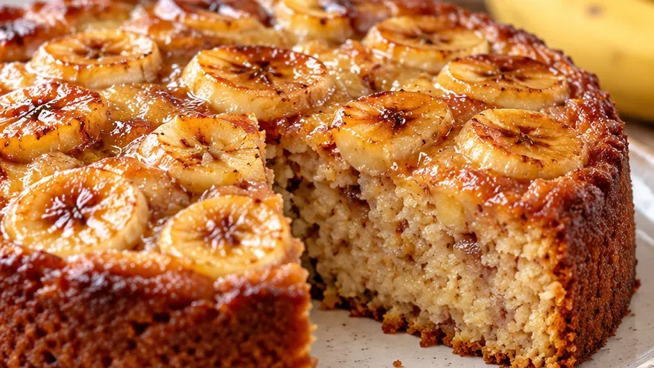 Foto de bolo de Banana Sem Glúten pronto para servir