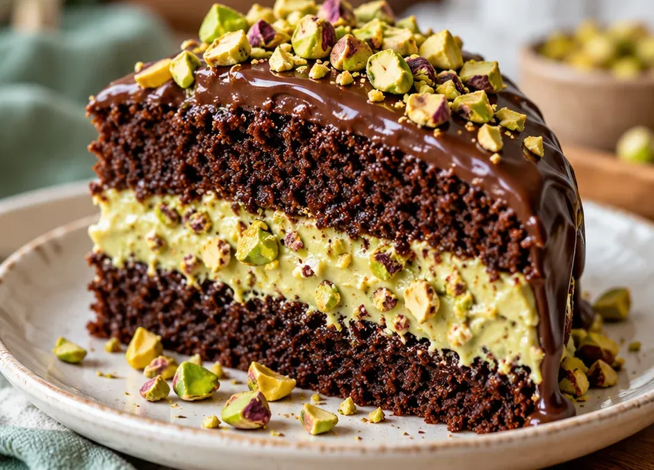 Outra foto de bolo de Chocolate com Pistache