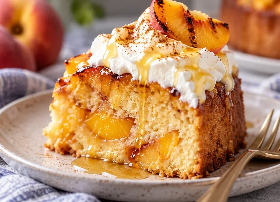 Outra foto de bolo de Pêssego Grelhado com Chantilly de Mel