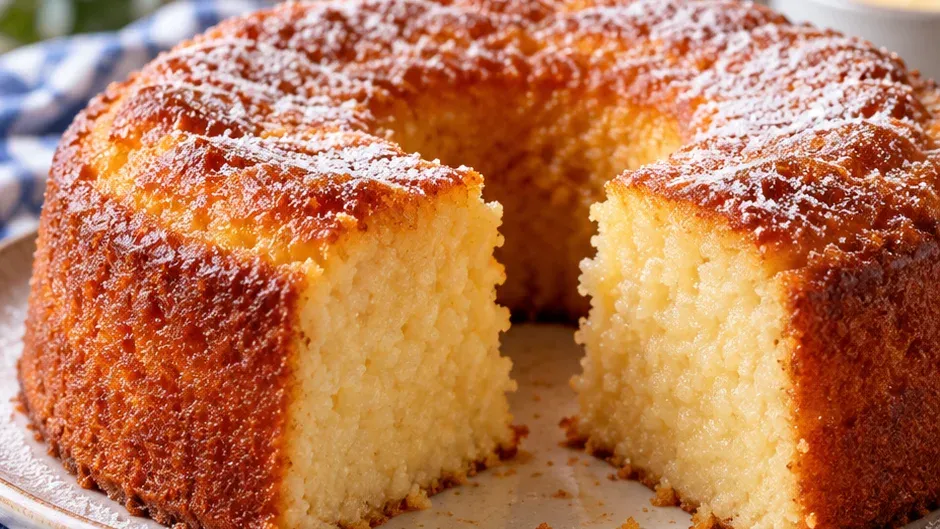 Foto de bolo de Semolina pronto para servir