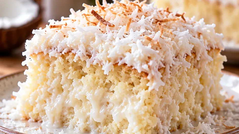 Foto de bolo Gelado de Coco (Toalha Felpuda) pronto para servir