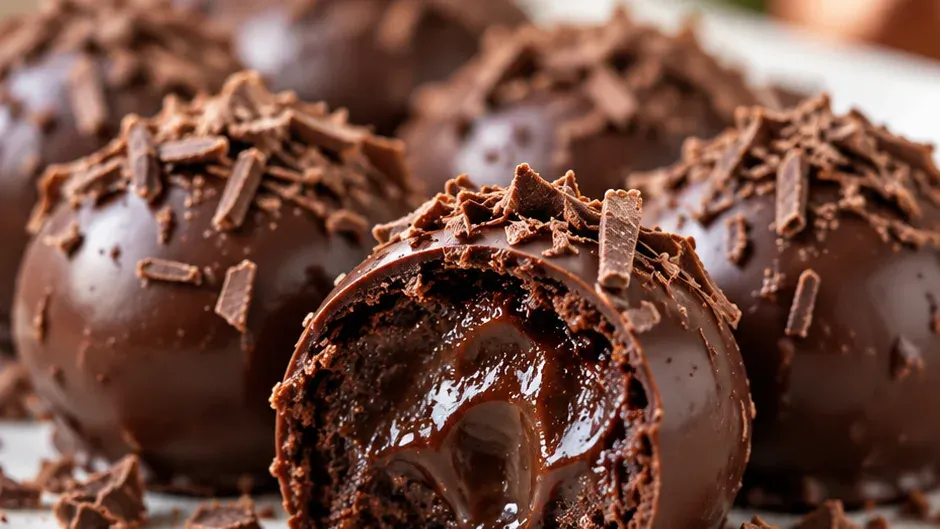 Foto de bombom de Chocolate com Rum pronto para servir