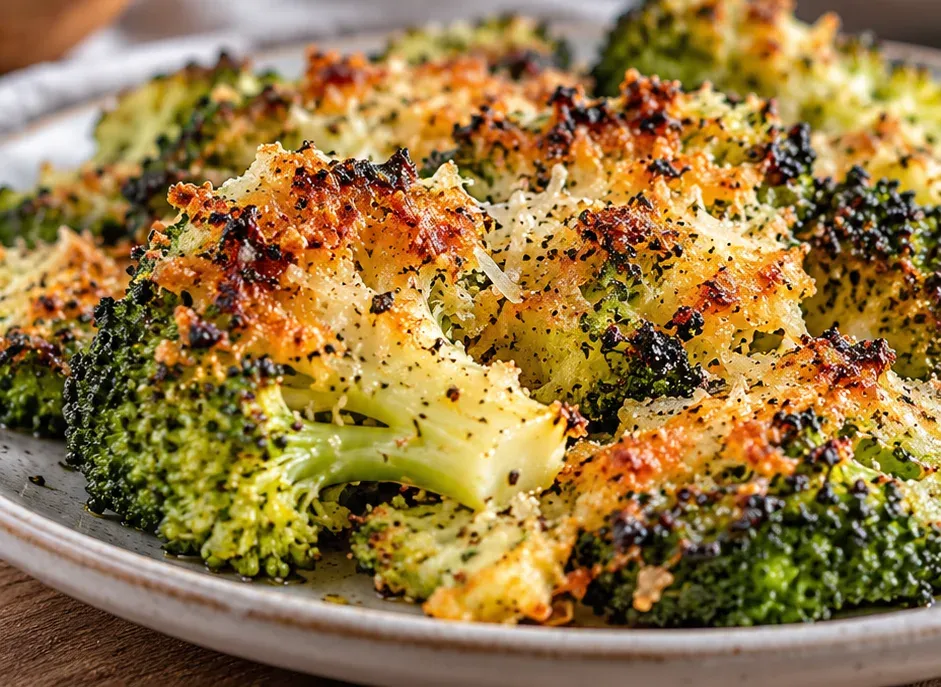 Outra foto de brócolis Amassado Crocante com Parmesão