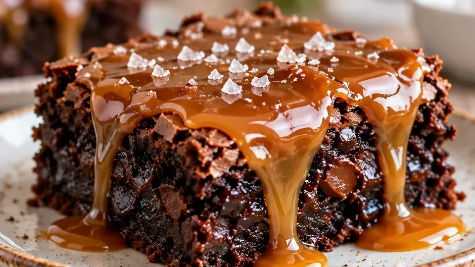 Foto de brownie com Caramelo Irresistível pronto para servir