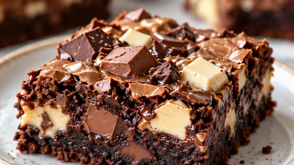 Foto de brownie Três Chocolates pronto para servir