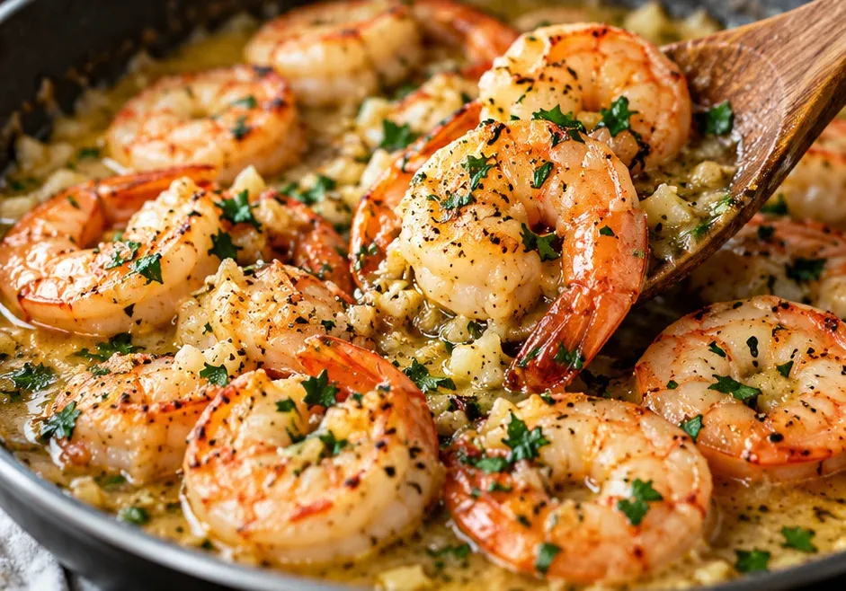 Outra foto de camarão Scampi ao Molho de Manteiga, Alho e Limão