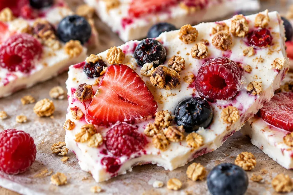 Outra foto de casquinha de Iogurte Congelado com Frutas Vermelhas e Granola