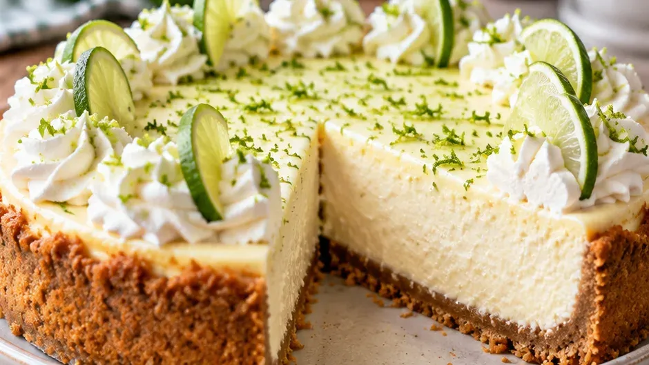 Foto de cheesecake de Key Lime pronto para servir
