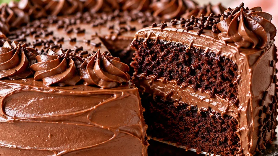 Foto de cobertura de Buttercream de Chocolate pronto para servir