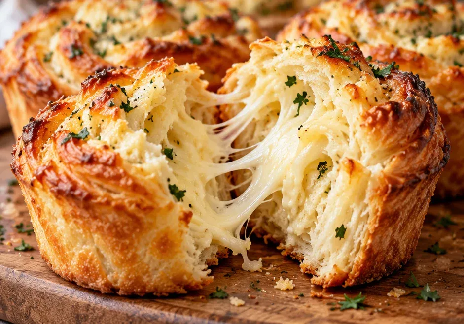 Outra foto de cruffins Salgados de Queijo e Alho