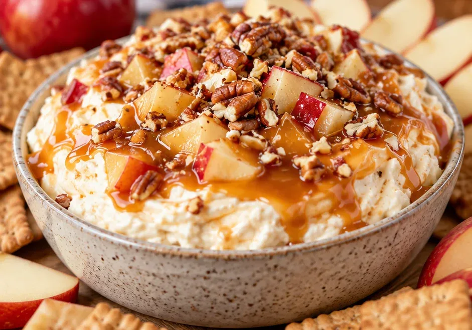 Outra foto de dip Doce de Cream Cheese com Maçã e Caramelo