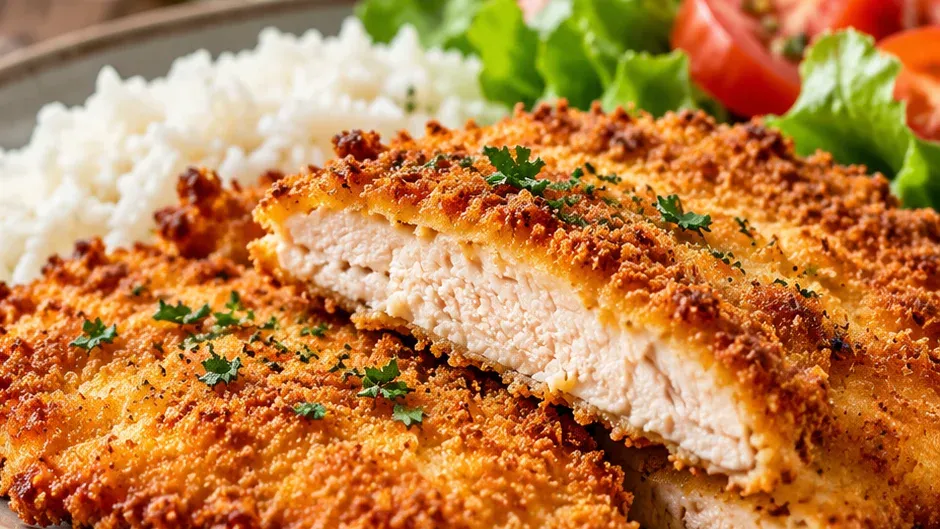Foto de frango à Milanesa pronto para servir