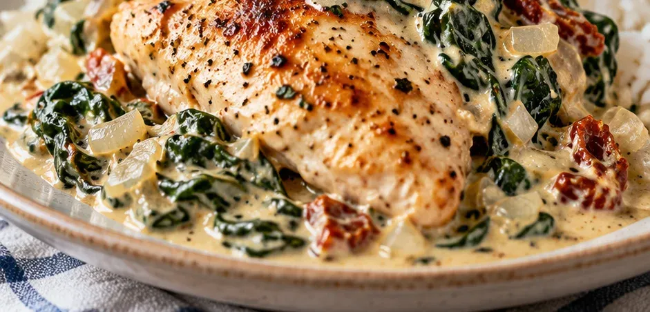 Outra foto de frango Cremoso com Espinafre