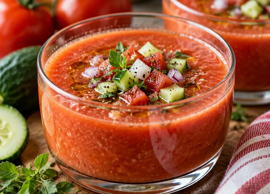 Outra foto de gaspacho Clássico de Tomate com Ervas Frescas