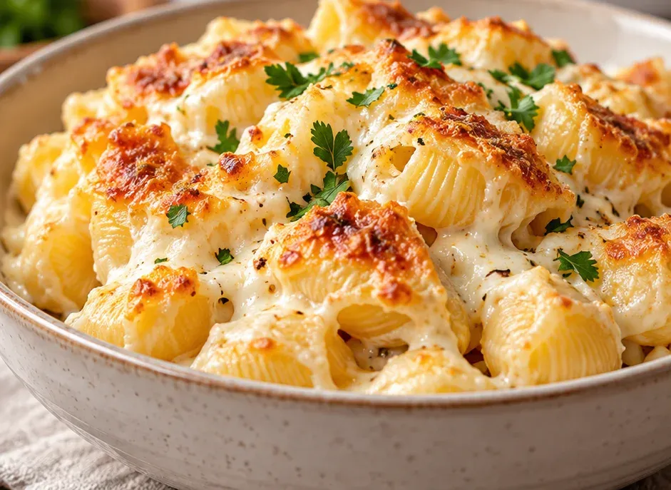 Outra foto de macarrão Conchinha com Queijo Cremoso