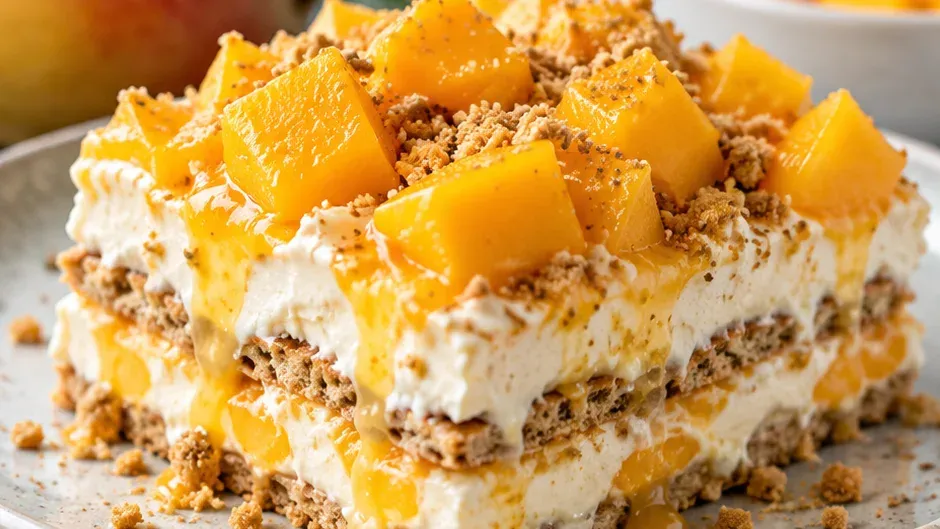 Foto de mango Float: Pavê Gelado de Manga Estilo Filipino pronto para servir