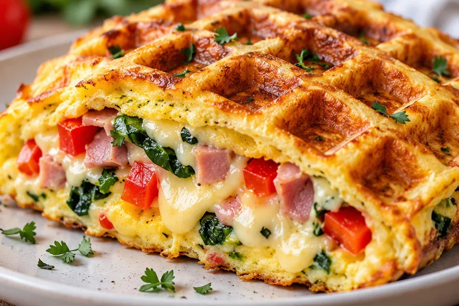 Outra foto de omelete na Máquina de Waffle