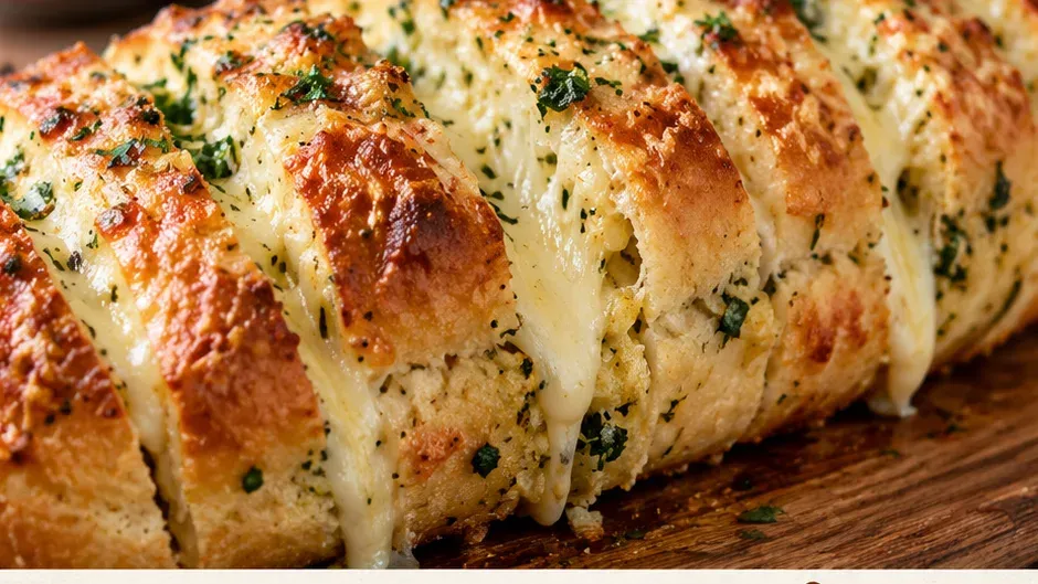 Foto de pão de Alho Caseiro com Queijo pronto para servir