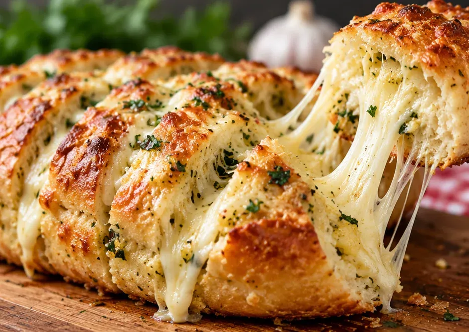Outra foto de pão de Alho Caseiro com Queijo