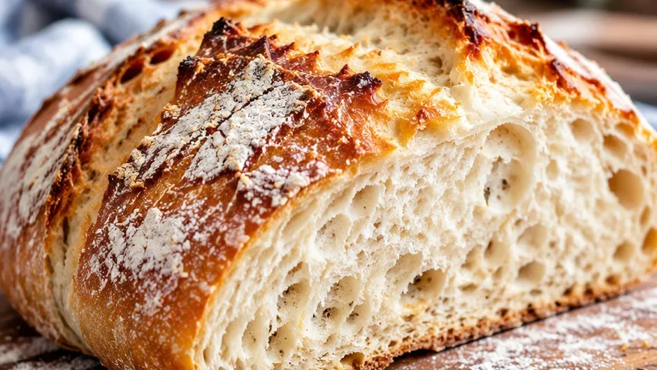 Foto de pão Italiano Caseiro com Casca Crocante pronto para servir