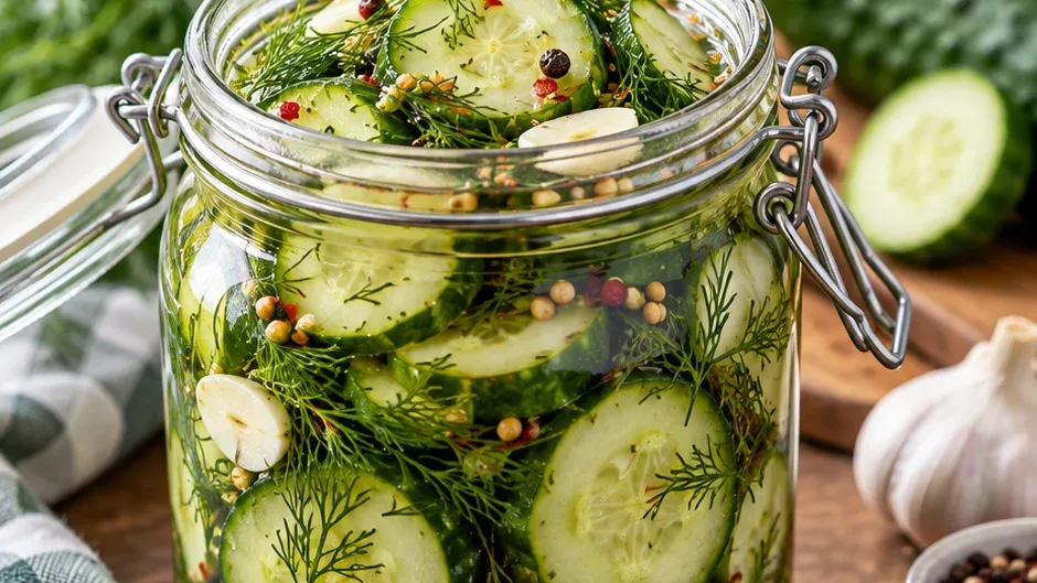 Foto de picles Rápido de Pepino com Endro (Pronto em 24 Horas) pronto para servir