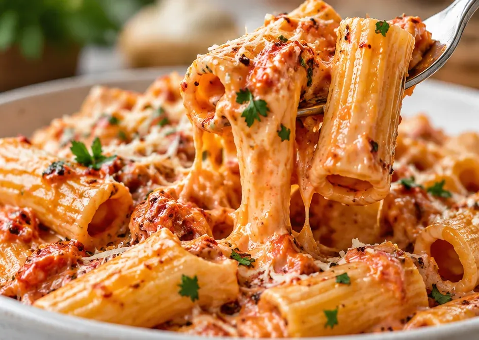 Outra foto de rigatoni Picante ao Molho Rosé