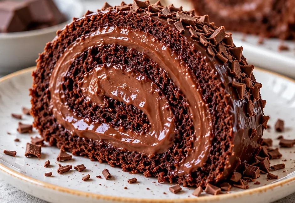 Outra foto de rocambole de Chocolate