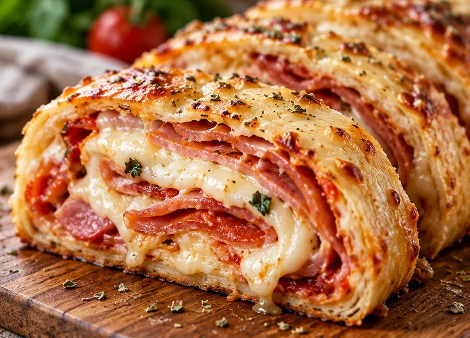 Outra foto de rocambole de Pizza (Stromboli)