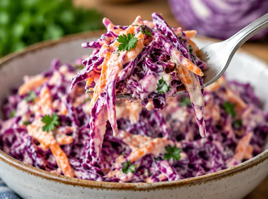Outra foto de salada Cremosa de Repolho-Roxo
