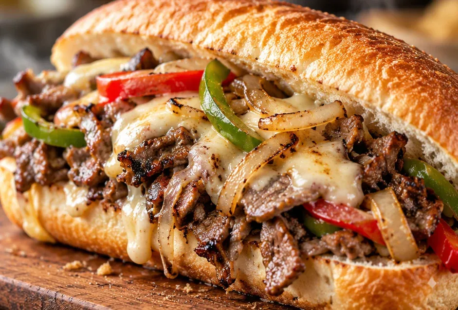 Outra foto de sanduíche de Carne com Queijo Estilo Philly Cheesesteak