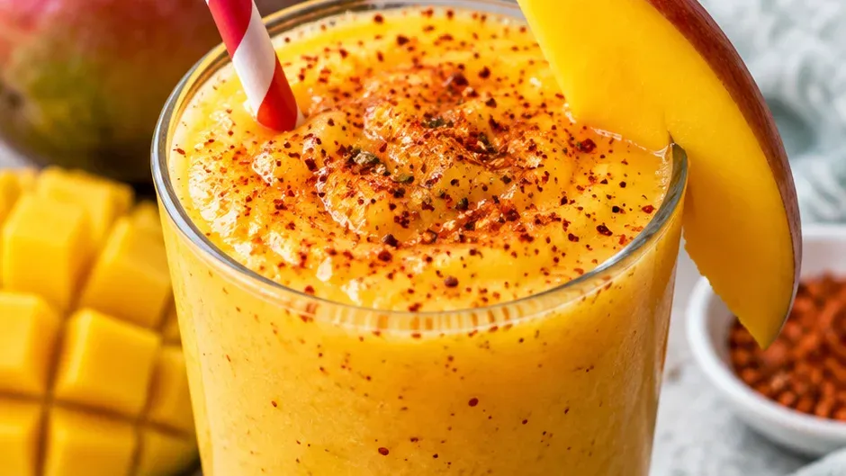 Foto de smoothie Picante de Manga com Tajín pronto para servir