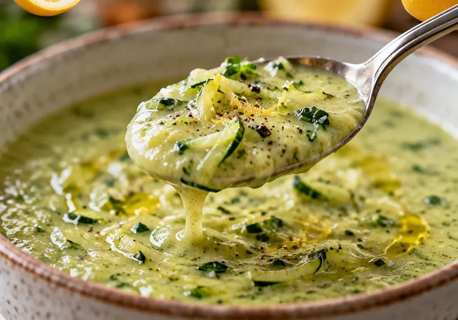 Outra foto de sopa de Abobrinha com Limão (Leve e Refrescante)