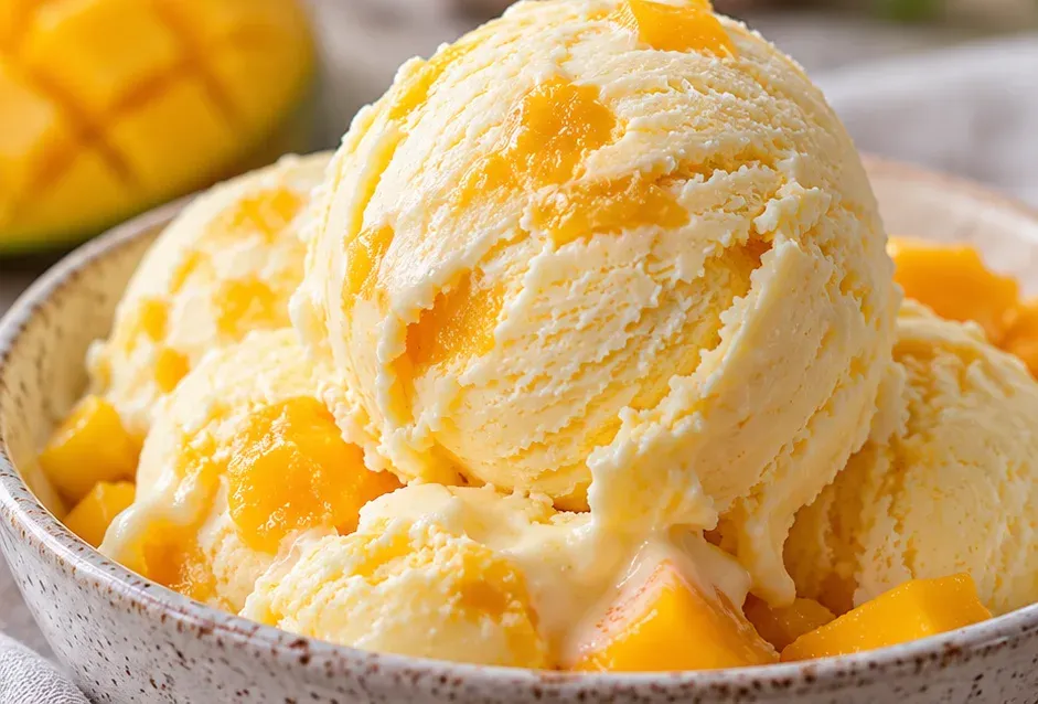 Outra foto de sorvete de Iogurte com Manga com 3 Ingredientes