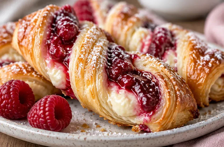 Outra foto de torcidinhas de Massa Folhada com Framboesa e Cream Cheese
