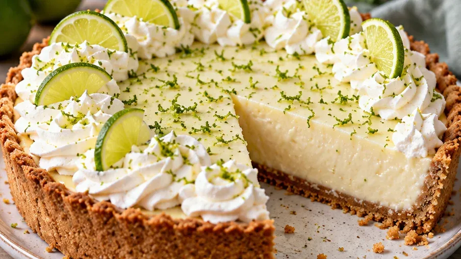 Foto de torta de Limão com Leite Condensado pronto para servir