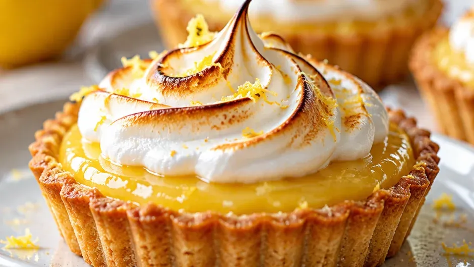 Foto de tortinhas de Limão Siciliano com Lemon Curd pronto para servir